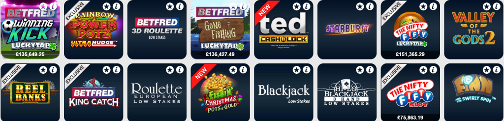 Betfred Casino Games and Software
