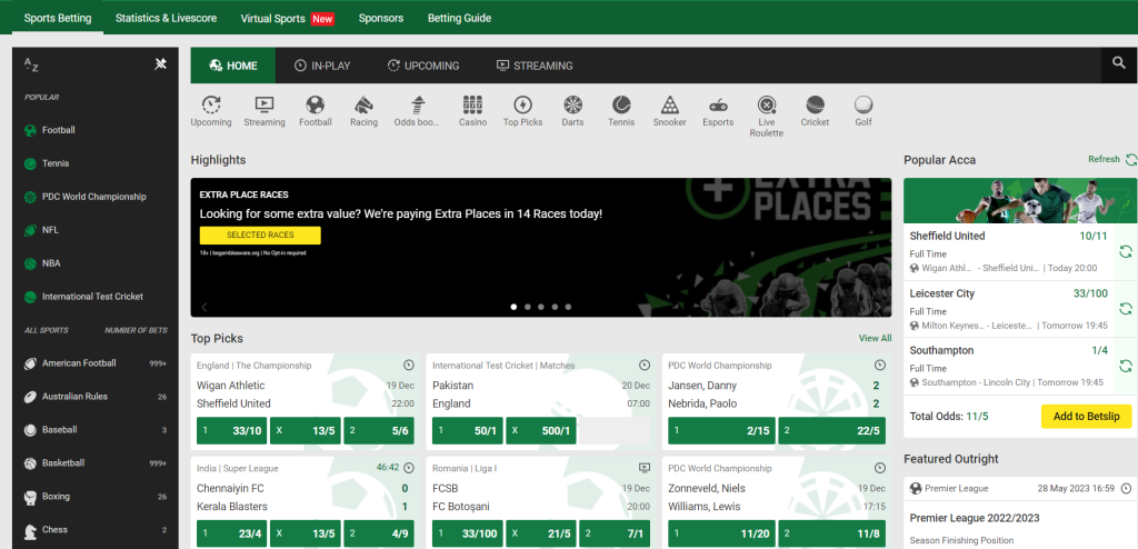 Unibet Design & Navigation