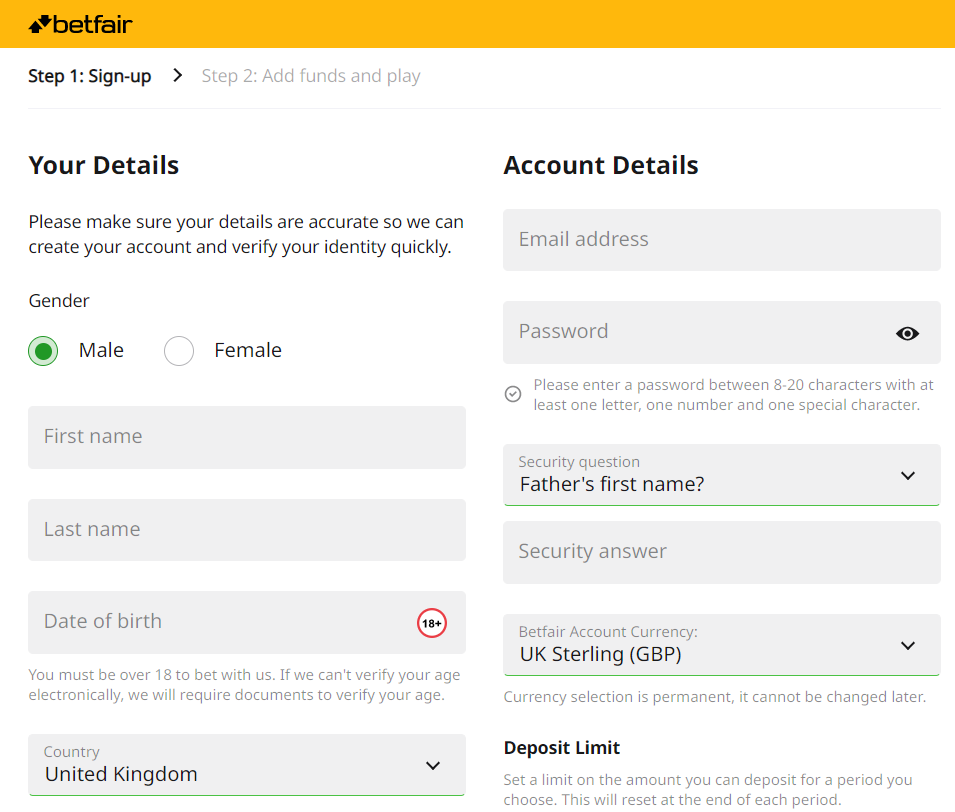 Create Your Betfair Login Account