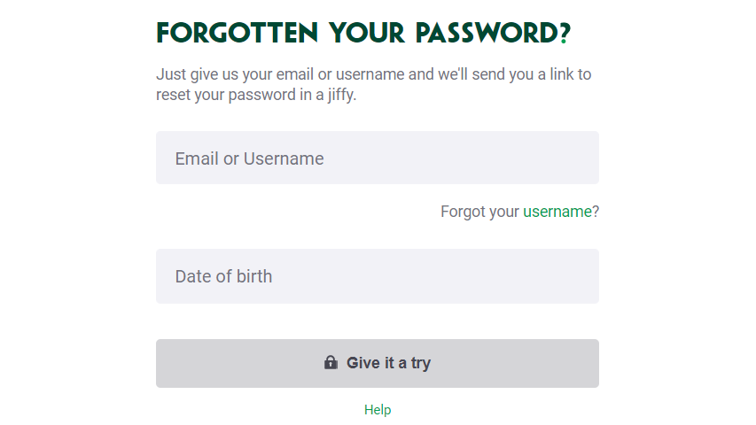 reset your PaddyPower login password
