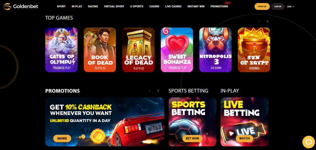 GoldenBet Website